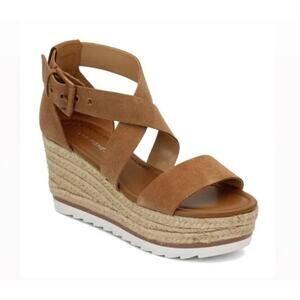 Marc Fisher Zendra Wedge Sandals In Brown. Size Women's 9.5